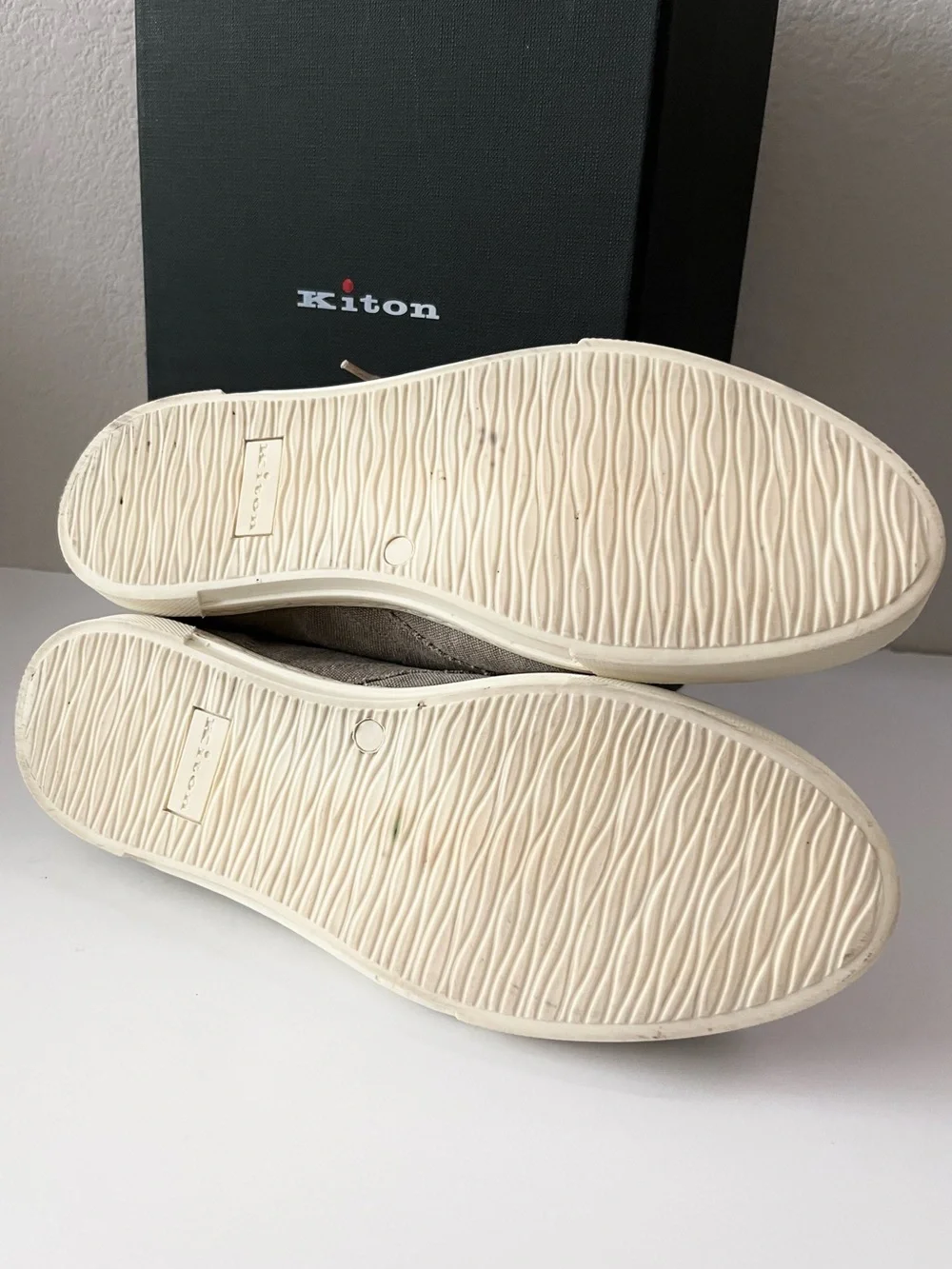 Kiton linen lace up chukka sneakers